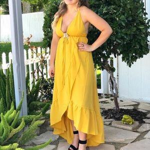 YELLOW HIGH LOW DRESS💛